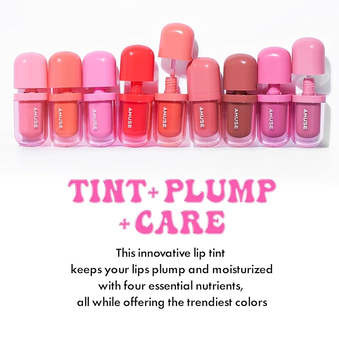 Amuse SEOUL BEBE TINT - 04 APPLE LIKE | 24-hour Long-lasting Lip Stain, Plumping, Hydrating, Moisturizing, No Peel Off, Lip Care, Treatment, Non Sticky, Korean Lip Tint for Dry Lips