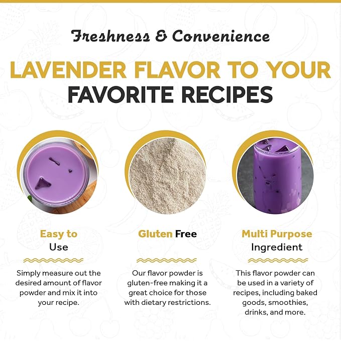 Fanale Premium Lavender Flavoring Powder for Boba Tea| Perfect for Baking, Smoothies, Desserts and Drinks | Instant Boba Bubble Tea Powder - 2.2 Pounds (Pack of 1)
