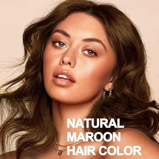 Natural Chestnut Brown Hair Dye Shampoo, 3-IN-1 Hair Color Shampoo for Men Women, Brown Hair Dye Colors in Minutes for All Hair Types 16.9 Fl Oz (Chestnut brown)