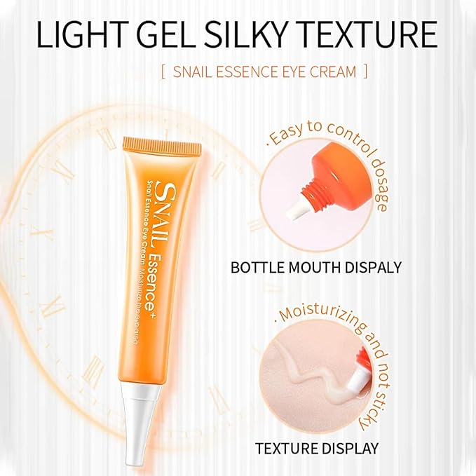 Snail Eye Cream for Dark Circles and Puffy Eyes Eye Bags Remover, Eye Cream Anti Aging, Under Eye Cream, Reduce Lines Wrinkles Puffiness and Dark Circles for All Skin Types