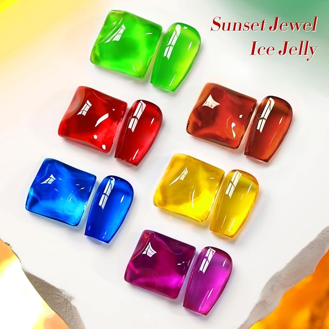 Born Pretty Jelly Gel Nail Polish Christmas Neon Gel Polish,Brown Blood Wine Red Blue Purple Green Translucent Effect,Soak Off U v LED Light Cure Nail Art Kit for Salon Manicure and DIY at Home