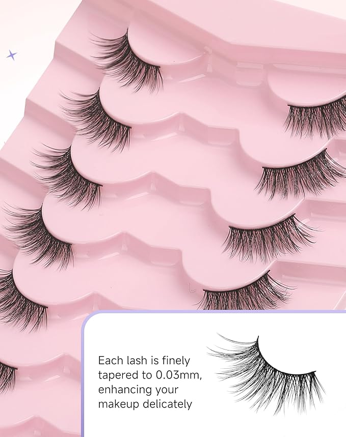 Half Lashes Natural Half Eyelashes Cat Eye Corner Lashes Narutal Look Wispy Lashes False Half Lashes 3/4 Lashes End Lashes Half-03