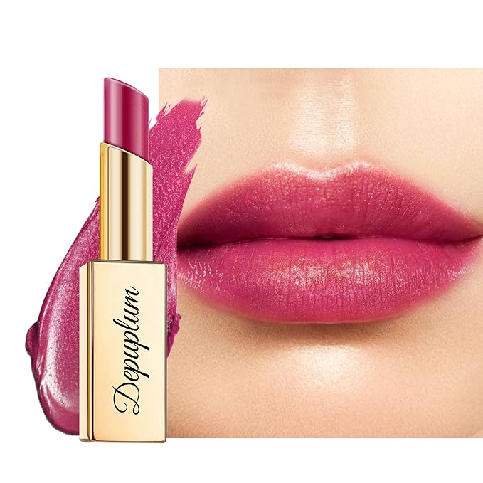 Purple Red Lipstick Moisturizing for Women Shimmer Tinted Lip Balm Hydrating Nourishing Mauve Lip Gloss Vegan& Cruelty Free Lip Makeup, ZG113 Flame