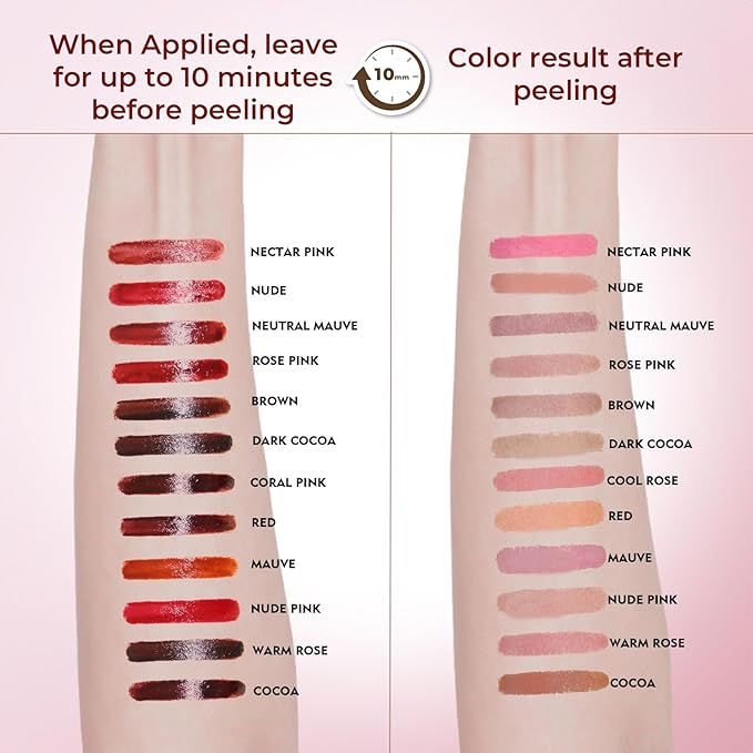 Lip Liner Stain Peel Off with Tweezer, Long Lasting Matte Lip Tattoo, Highly Pigmented Color Lip Makeup, Waterproof, Transfer-proof Lipstain for Women, WARM ROSE