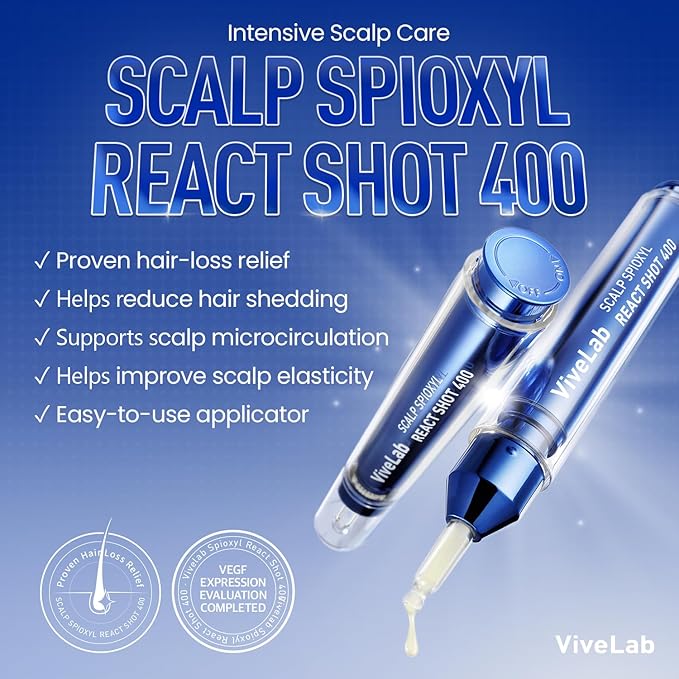 ViveLab Scalp Microneedle Serum – K-beauty Hair Growth & Scalp Treatment with Spioxyl™ 400 | Fills Hair Part Line, Strengthens Roots, Reduces Hair Thinning – 220,000 Microneedle Formula