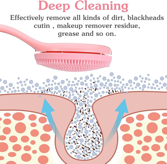 3 Pack Face Brush Silicone Facial Cleansing Brush, Manual Face Scrub Brush Skin Friendly Soft Facial Brushes Waterproof Exfoliating Brush Face Cleaner Brush for Women, Makeup Residues Removal