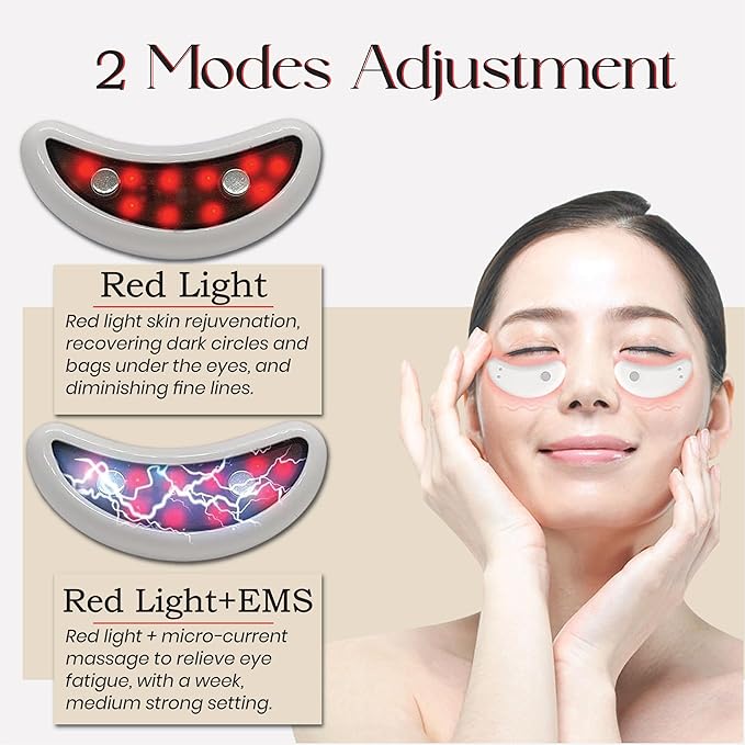 Red Light Therapy Gadget Patch for Dark Circles, Eye Bags, Inflammation, Eye Wrinkles. Red Light Eye Mask. Dermatology Eye Mask. Anti-Aging Eyes. Eye Pods. Eye Patches for Eye Bags, White