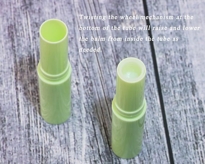 0.14oz Empty Flavored Lip Balm Container Tubes Plastic Homemade Moisturizing Lip Stick with Caps Bulk Fit for Women Adult DIY Making Supplies, 25 Count (Green)