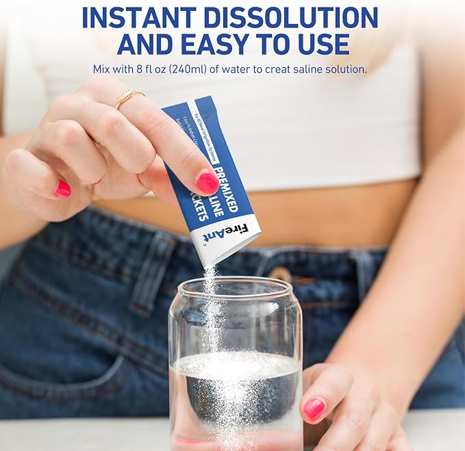 100 Saline Packets and 12 Reusable Saline Pods Refills Set, Compatible with Navage Nasal Care - Includes 100 Count Salt Packets Sinus Rinse + 12 Pack Silicone Salt Pads Refill in Black & White & Blue