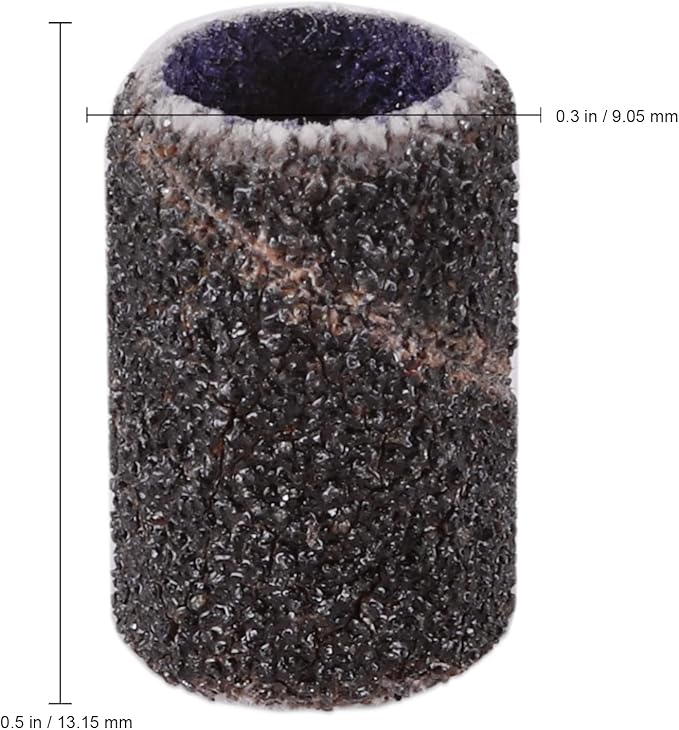 PANA 100 Pieces Nail Sanding Bands, Black, 100 Grit, Coarse, Plastic, Aluminum Oxide, Great Fit for Nail Drill Bits, Acrylic, Natural, Gel Nails