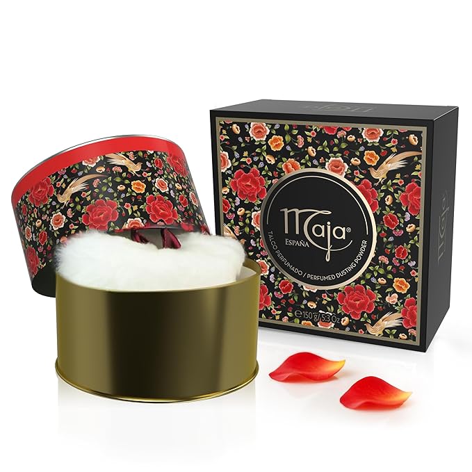 Maja Perfumed Talcum Powder - Soothes, Softens, Relieves Itch, Keeps Skin Dry & Fresh, Smoothing Body Powder for Women, Fragrance Dusting Powder, Talc Powder, 5.3 Oz, 1 Box