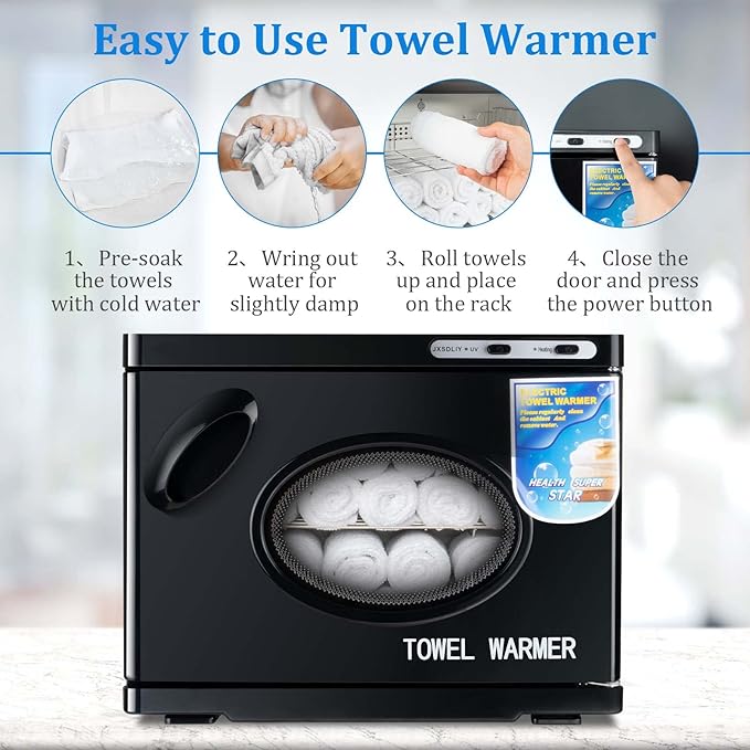 Hot Towel Warmers for Spa 23L Large Capacity Hot Towel Cabinet with See-Through Window Towel Steamer for Facials Massage Salon Bathroom Barber Beauty Steam Towel Warmer (black)