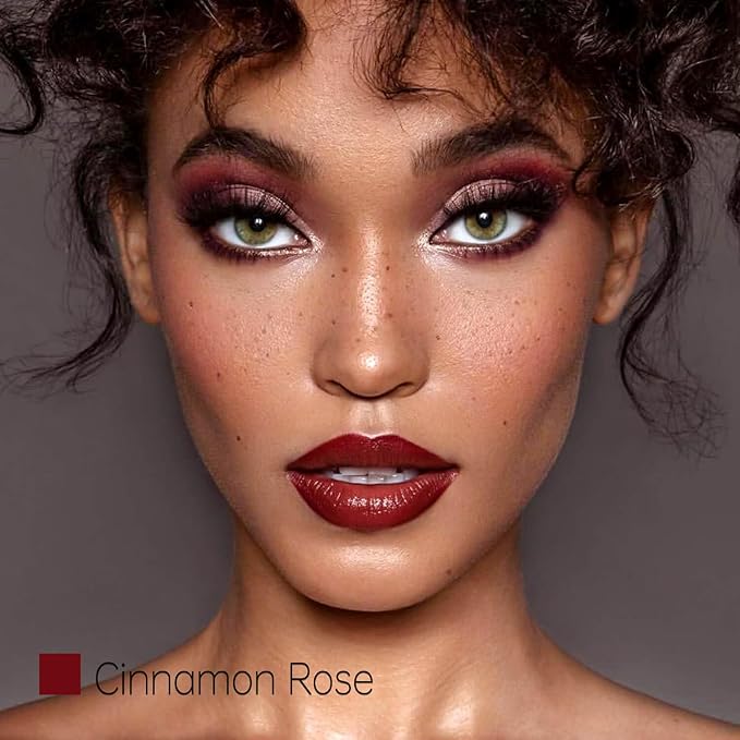 Deep Red Moisturizing Lipstick – Hydrating Cream Lip Balm for Dry, Chapped Lips, Bold Glossy Finish, Lightweight Vegan Lip Color, Long-Lasting Smooth Wear for Women & Girls (Cinnamon Rose)