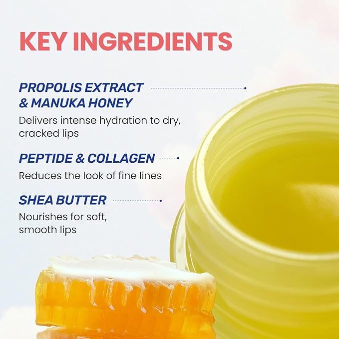 CNP Honey Lip Butter Mini Set – Propolis Lipcerin™ Travel-Size (4 Flavors), Hydrating Overnight Manuka Lip Balm & Mask, 12hrs Long-lasting Moisture, Stocking Stuffers, Gifts for Women