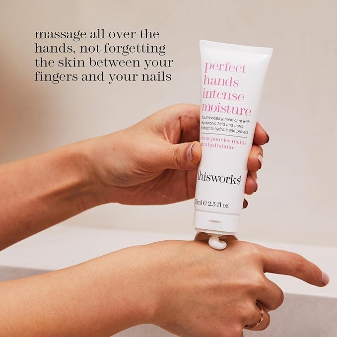 THISWORKS Perfect Hands Intense Moisture, 75ml, Hydrating Hand Cream Enriched with Larch Extract, Coconut and Fragranced Botanicals, Youth-Boosting Hand Moisturiser for Dry Skin