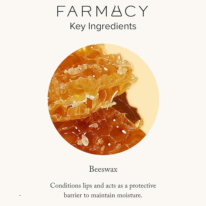 Farmacy Beeswax Lip Balm - Honey Butter Moisturizing Lip Care Enriched with Cupuaçu & Cocoa Butters, Proprietary Honey Blend and Vitamin E to Nourish, Soften & Heal (3.4g)