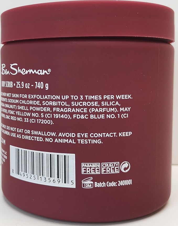 Ben Sherman Exfoliating Body Scrub For Men with Shea Butter Vitamin A and C, Moisturizing Hydrating Body Scrub for Healthy Skin