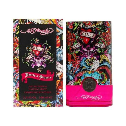 Ed Hardy Hearts & Daggers Women's Perfume Fragrance by Christian Audigier, Eau De Parfum, Gift for Her, 3.4 fl oz
