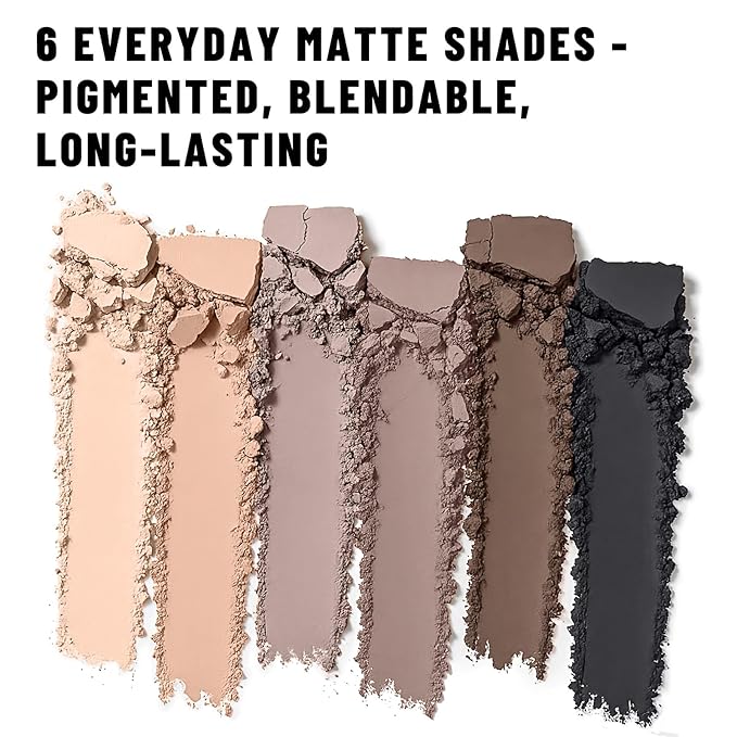 6 Colors Mini Naked Eyeshadow Makeup Palette Neutral Nude Smoky Eye Shadow Taupe & Brown Matte Make Up Pallet with Mirror Highly Pigmented Long Lasting Waterproof Travel Size Gift Kit 01