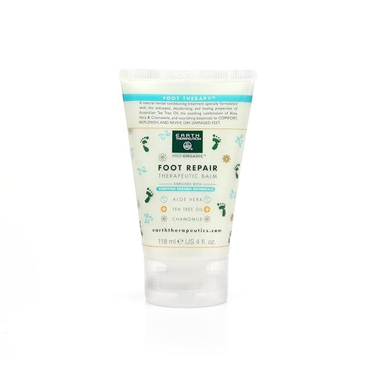 Earth Therapeutics Tea Tree Oil Foot Balm – Australian Tea Tree Oil with Aloe Vera & Chamomile – Hydrates, Softens & Conditions Dry Cracked Feet, Heel & Calluses – Soothe Irritated Skin ~ 4 Oz