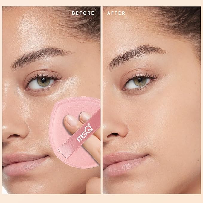 MSQ 5Pcs Makeup Sponge For Foundation Concealer and Powder, Triangle Powder Puff Soft Sponges Blender, Latex Free Blender Sponge For Liquid, Cream, Powder Seamless & Flawless Makeup, 2.75 in, Pink
