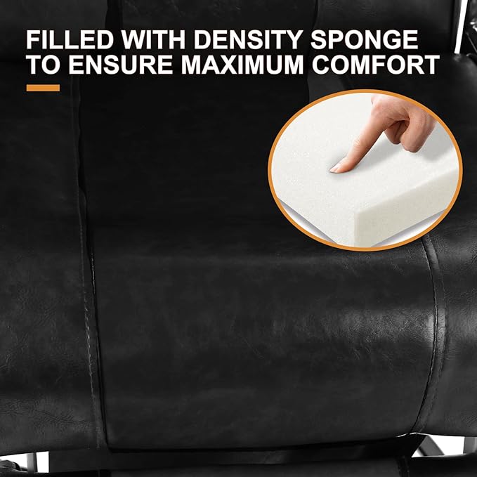 Artist hand Barber Chair Heavy Duty Reclining Salon Chairs with Headrest and Footrest, 360 Degree Swivel Tattoo Chair, Spa Beauty Equipment for Hair Stylists, Barbershop, Max Load 440 Lbs, Black