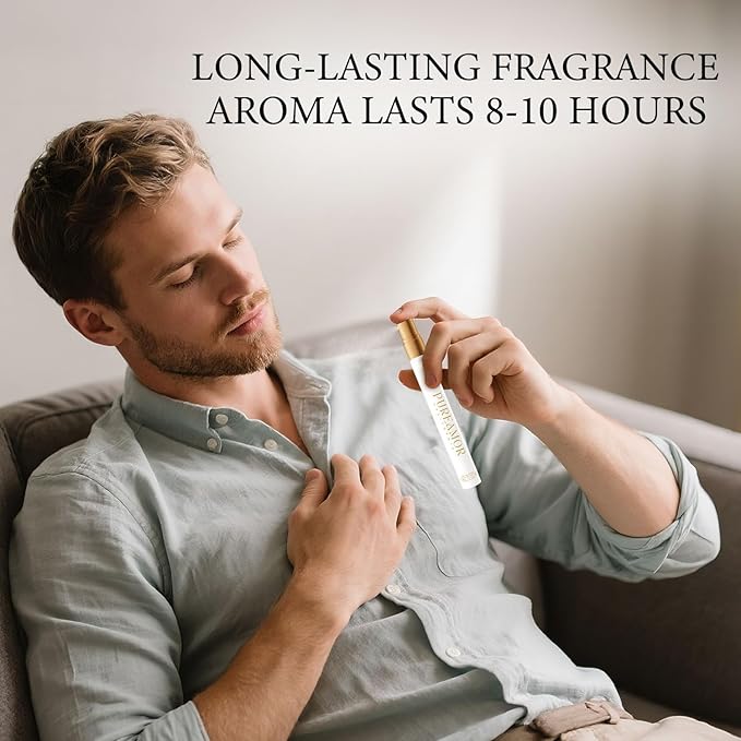 Pheromones Cologne for Men, Pepper, Bergamot and Woddy Eau de Parfun for Men, Long Lasting Mens Pheromones Cologne Spray, 0.41 fl.oz Travel Perfume Spray