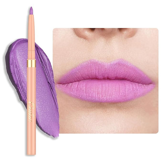 Oulac Light Purple Lipliner Pencil, 2in1 Retractable Makup Crayon for Lip Liner and Eye Liner, Highly Pigmented, Smooth, Long Lasting and Waterproof Formula, Vegan Beauty, 09 Sweet Taro