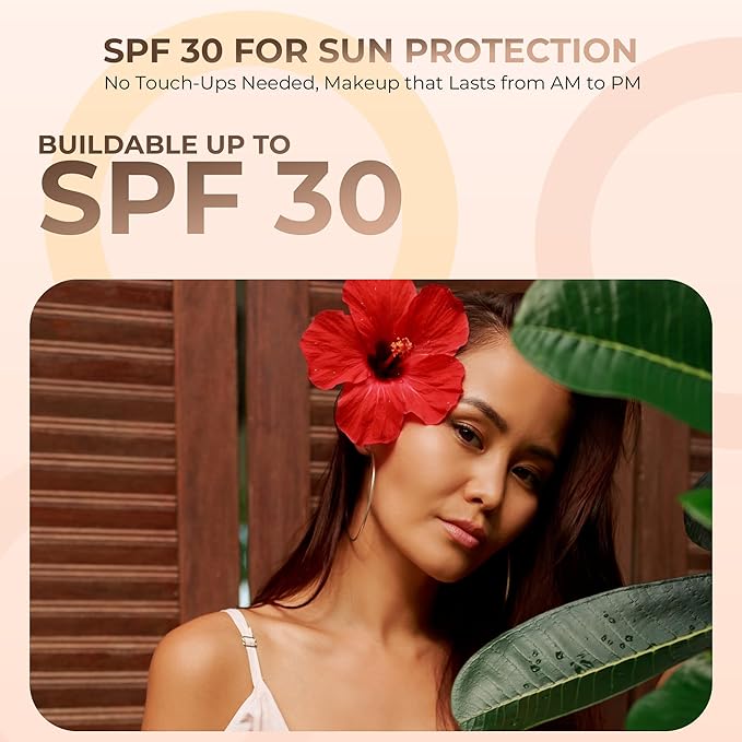 4pc KIT w/KABUKI BRUSH Mineral Makeup Bare Set Full Coverage Concealer Blush Foundation Powder (Deep Tan)