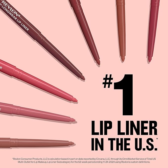 Revlon Colorstay Lip Liner with Built-In Sharpener, Valentine's Day Makeup Gifts for Women, Longwear Rich Colors, Smooth Application, 655 Plum, 0.01 oz