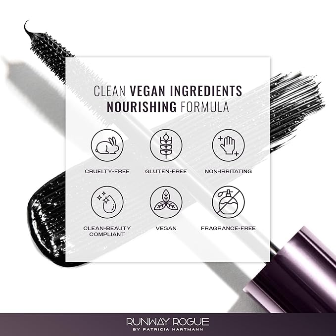 Runway Rogue B5 Tubing Mascara, Clump-Free, Smudge-Free, Lash-Lengthening Formula for Dramatic Eyes, ‘Glossy Black’
