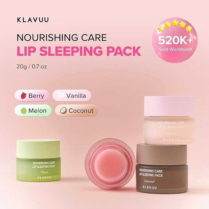 Klavuu Lip Mask Sleeping Pack (0.7oz) – Overnight Deep Hydrating Korean Lip Balm Treatment for Very Dry, Chapped Lips | Lip Lightening & Plumping with Instant Hydration (Berry + Berry)