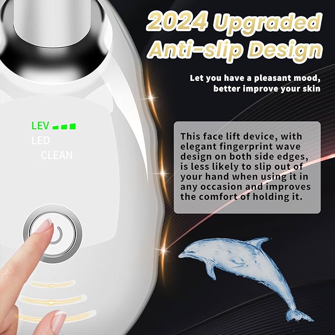 Portable Facial Massager, Multifunctional Facial Skin Care Tools, Face and Neck Massager, Face Sculpting Tool, 7 Color Led Face and Neck Beauty Device for Home Use