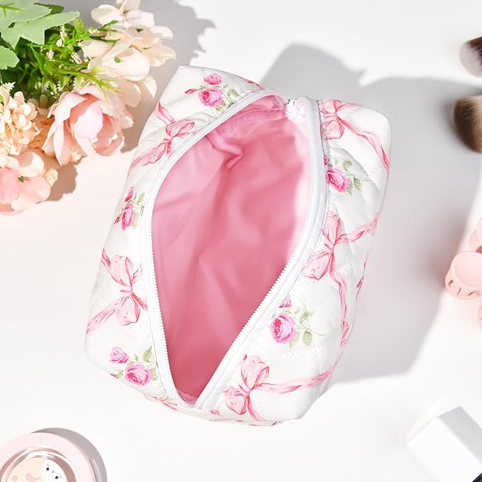 Soidram floral makeup bag quilted