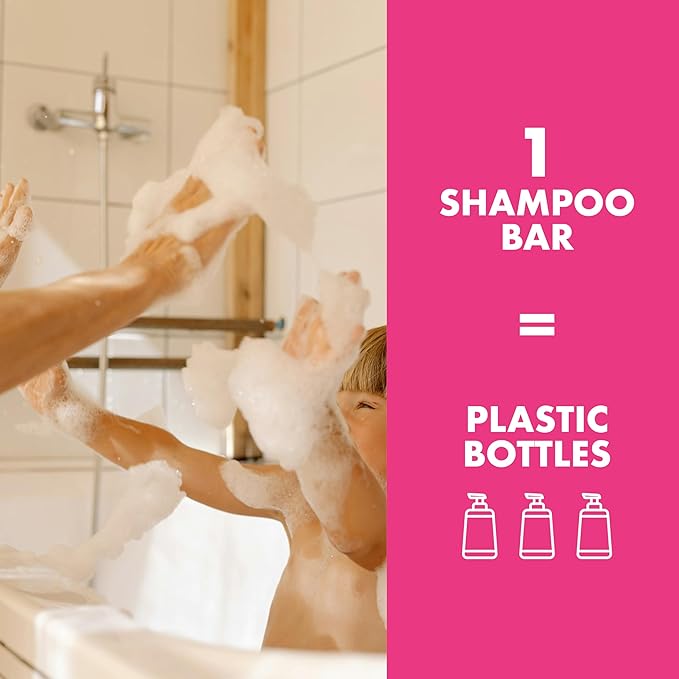 Hydrolyzed Oat Protein + Squalane Shampoo Bar for Girls - 4.5oz - For all Hair Types - Gentle on sensitive Eyes & Scalp - Natural, Tear-Free, Sulfate & Paraben-Free - Made in USA - 4.5oz