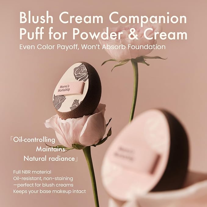 Multi-Use Mini Makeup Sponge Set,Oil-Control & Makeup Setting, Cut-Edge Design for Cream & Powder Products, for Oily Skin,Pink-Brown, 3PCS Mini Beauty Concealer Sponges & Storage Case