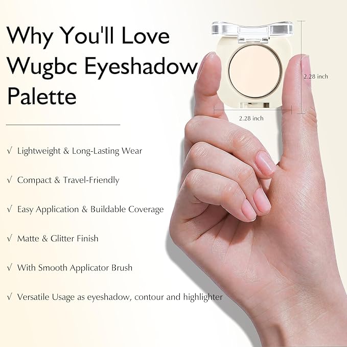 Beige Matte Eyeshadow Palette, Single Nude Eye Shadow Palette High Pigment sombras para ojos Mini Velvet Pressed Powder Eye Primer Eyeshadow Base Lightweight Blendable Travel-Friendly Makeup Kit