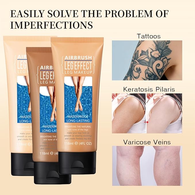 Leg Makeup Waterproof, No Transfer Body Concealer, Coverage for Vein, Scar, Tattoo (#01 Fairest Glow, 1Pc)