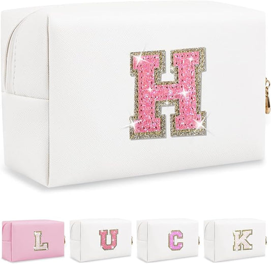 Personalized initial letter makeup bag,