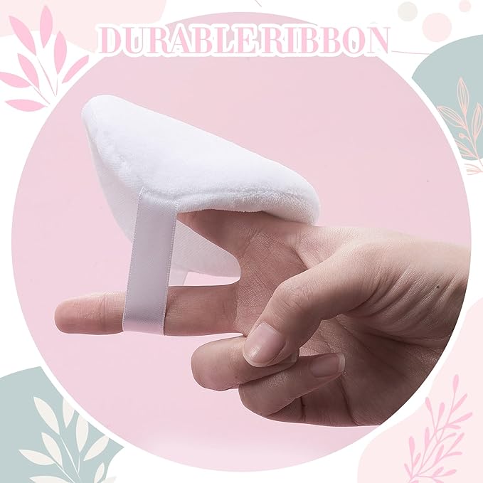 16 Pcs 4 Inch Large Washable Powder Puff for Body Round Loose Soft Velour Powder Puff,white