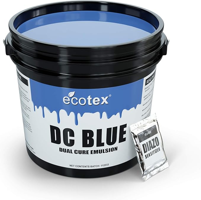 Ecotex® DC Blue Screen Printing Emulsion (Pint - 16oz.) Diazo Required Photo Emulsion for Silk Screens and Fabric- for Screen Printing Plastisol Ink and Water Based Ink, Screen Printing Supplies