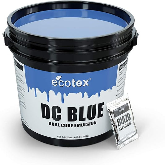 Ecotex® DC Blue Screen Printing Emulsion (Gallon - 128oz.) Diazo Required Photo Emulsion for Silk Screens and Fabric- for Screen Printing Plastisol Ink and Water Based Ink, Screen Printing Supplies