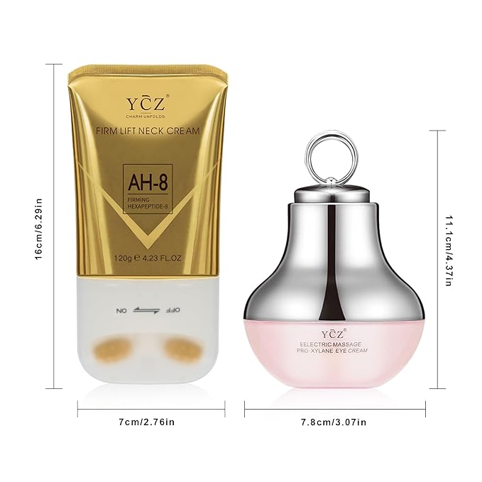 Ycz Neck-Eye Care Tightening & Revitalizing Set -Smooth of Fine Lines, Eye & Neck Treatment, Skin Moisturizer, Deep Moisturizing Skincare