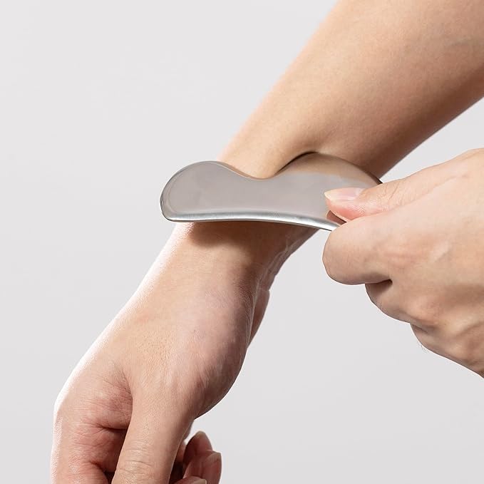 Gua sha Tool Stainless Steel gua sha-Set 4pcs -iastm Tool Gussha Massage Tool Muscle Scraping Tool for Soft Tissue Therapy and Reduce Arms,Back, Legs, Shoulder Muscle Pain(H1)…