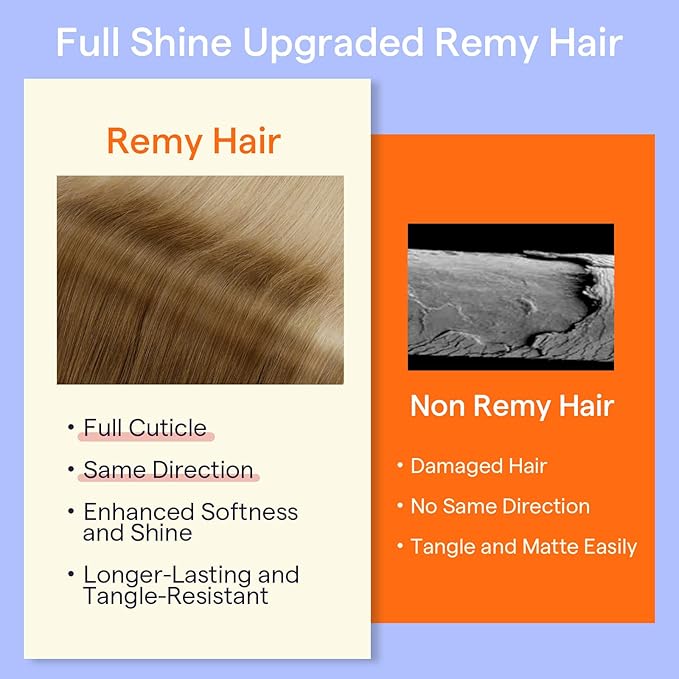 Full Shine Clip in Hair Extensions Golden Brown to Dirty Blonde Real Remy Hair Clip in Extensions Durable Human Hair Extensions 16 Inch Hairpiece for Women 7 Pcs