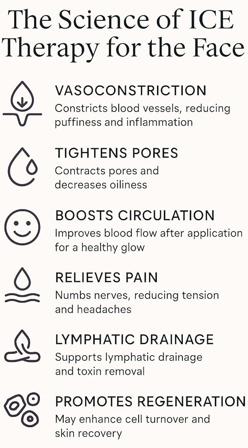 CRYO FACE Roller: Premium Ice Roller for Face Lift, Wrinkles, Double Chin Reducer, Self Care Gifts, Skin Care Tools, Radiant Glow (Beige)