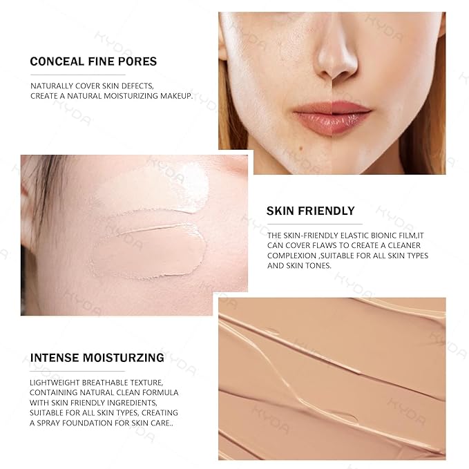 KYDA Mushroom Head Air Cushion BB Cream,Concealer Lasting Nude Makeup Moisturizing Pigment CC Liquid Foundation, Even Skin Tone Makeup Base Primer-Buff Beige