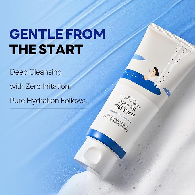 ROUND LAB Birch Juice Moisturizing Glow Eye Balm Stick + Birch Juice Moisturizing Cleanser, Hydrating Multi Balm, soothing, Low pH, Gel Type Cleanser, Korean Skincare