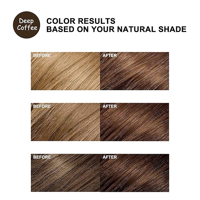 Dark Brown Hair Dye Shampoo 3 in 1 for Gray Coverage for Women Instant Natural Hair Color Shampoo Semi Permanent 500ML - Champu Para Canas Mujer