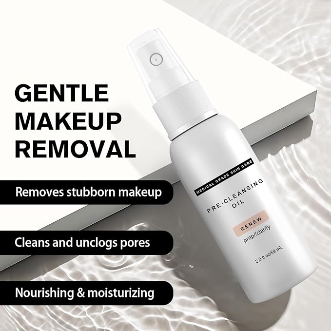 Pre-Cleansing Oil - Makeup Remover Oil to be Paired with Facial Cleanser - Cleanser for Face, Makeup, & Preps for Cleansing(1PCS)